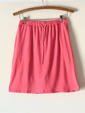 Women’s Coral Pink Drawstring Elastic Waist Skort